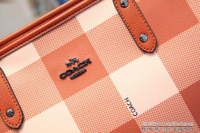 COACH蔻馳 新款 C家26147 格子購物袋  Chz1087